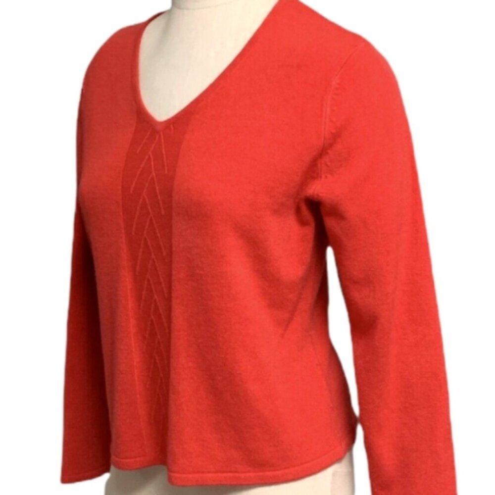 VTG Norton McNaughton Soft V-Neck Sweater PL/Petite Large Red 212E - Picture 3 of 6